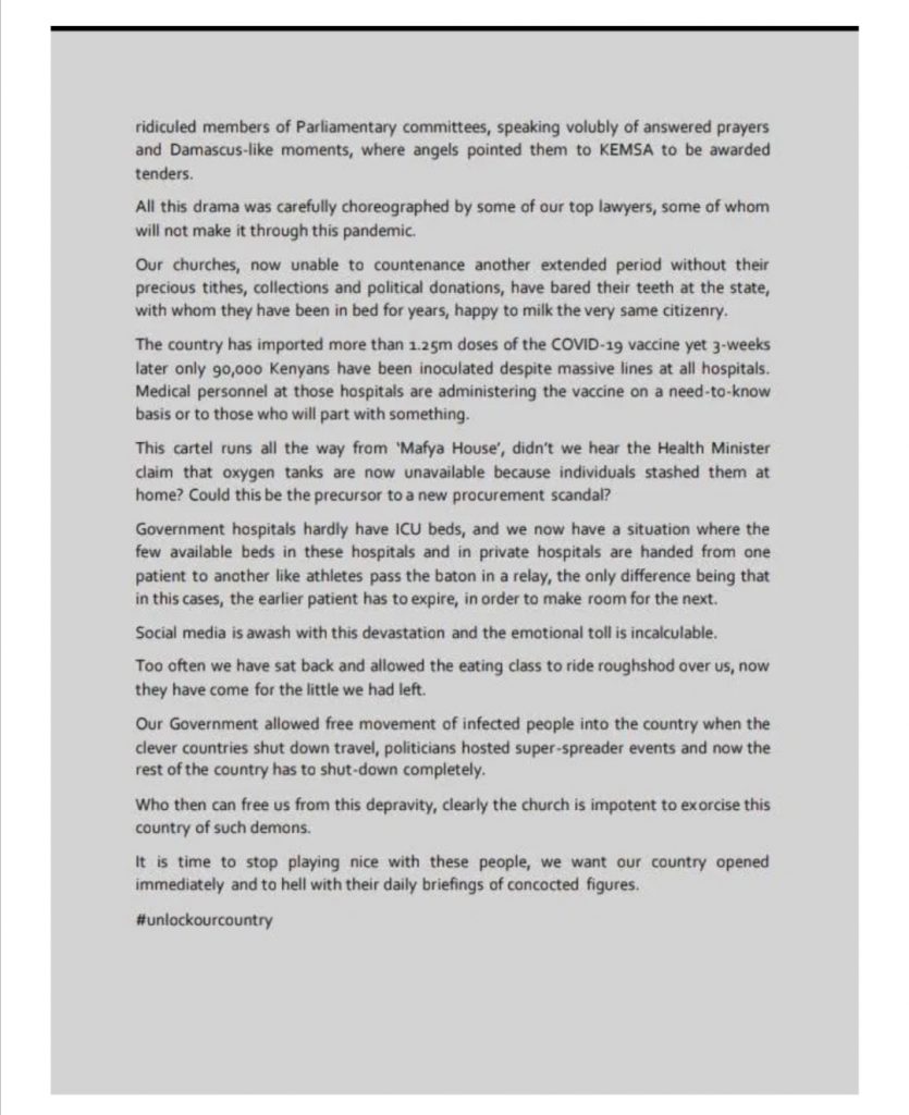 Bold Kenyan Blasts Uhuru Badly Over Lockdown; Calls Him A Fool (PHOTOs)