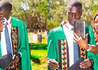 Thank you dad”- Man Celebrates His University Graduation At His Father's Grave.
