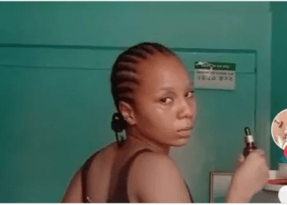 Slay queen hawking flesh from her bedsitter accidentally exposes a pay bill number on his wall