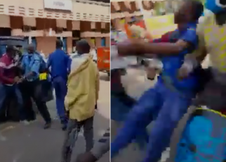 Hilarious! Matatu driver badly beats 2 policemen single-handedly in Kisumu, (VIDEO).