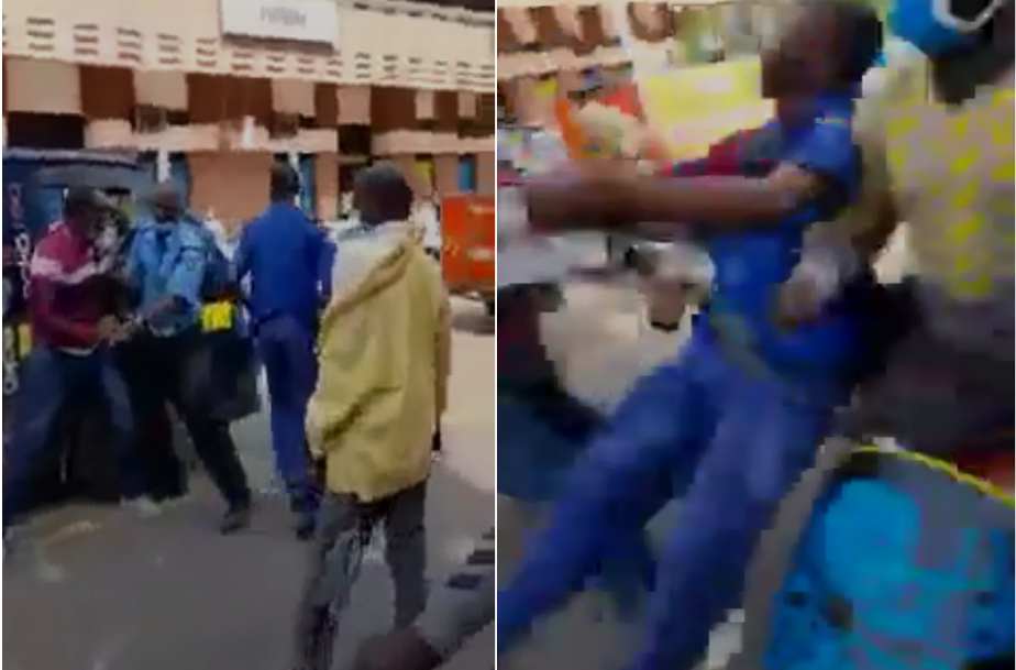 Hilarious! Matatu driver badly beats 2 policemen single-handedly in Kisumu, (VIDEO).