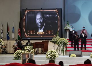 Funeral service of Billionaire Dr. Chris Kirubi underway at Faith Evangelistic Ministry (FEM) church in Karen, Nairobi.