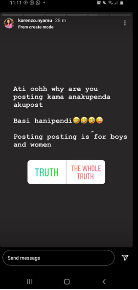 I will never stop posting SAMIDOH and my family – KAREN NYAMU declares