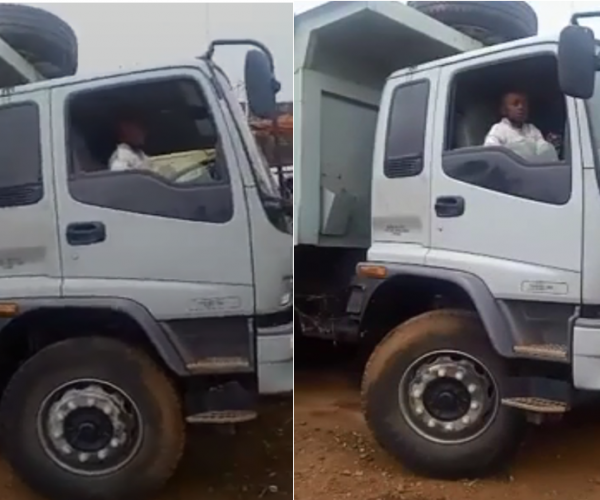 (VIDEO) 7-year-old boy driving a lorry like a pro emerges Kenyans never learn.