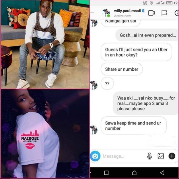 ‘Naeza kutumia Uber?’ Serial woman eater, WILLY PAUL, caught luring an 18 yr old lady to SEX – Private chats leak
