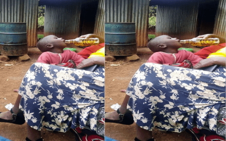 Shameless Murang’a man shares photos giving his Son 'Tusker' beer (PHOTOs)