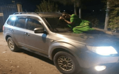 Lady spends a night at car windscreen waiting for her husband and side chick to come out