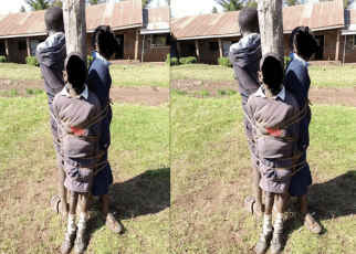 Kenyan's Angry After pupils Tied To a pole Picture Goes Viral-Punishment For Late coming