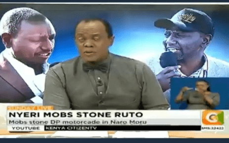 RUTO and his supporters to boycott Citizen TV, owned by RAILA’s friend, SK MACHARIA, after reporting mobs stoned the DP in Nyeri yesterday