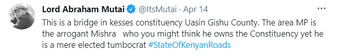 This is a bridge in Kesses – The area MP SWARUP MISHRA is ‘eating’ taxpayer’s money in Nairobi (PHOTOs)