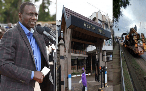 Is UHURU’s government planning to demolish RUTO’s Weston Hotel? Bulldozers spotted near the hotel