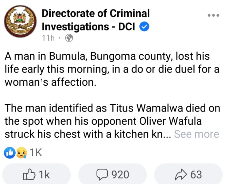 Woman Dating 2 Men Invites One to Satisfy her at Night Only For the Other Man to Appear and Kill him