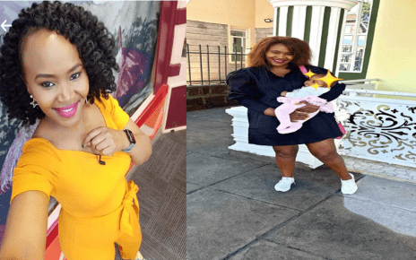 Kameme's Wangechi wa Kariuki introduces her baby to the world for the first time.PHOTOS