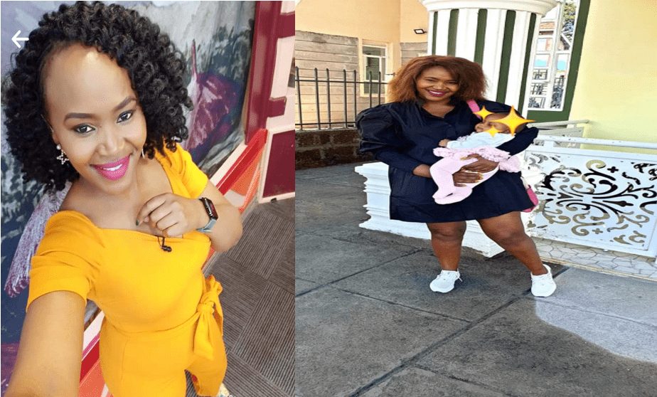 Kameme's Wangechi wa Kariuki introduces her baby to the world for the first time.PHOTOS