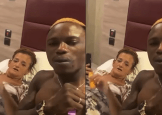 Young ‘Ben 10’ shares a video in bed with his granny Mzungu lover – Huyu ni VISA na pesa anatafuta! (VIDEO).