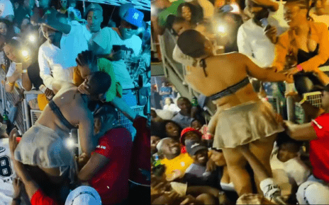 Thirsty man dips his hand inside a short skirt that ZODWA WABANTU was wearing, touches her big booty when performing (VIDEO).
