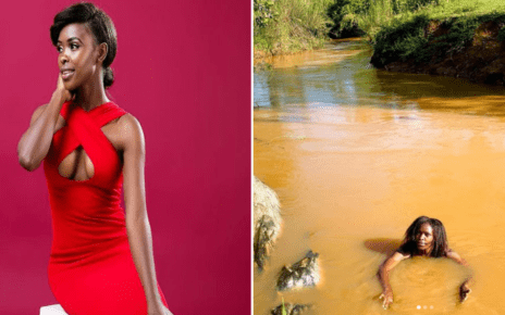 Awinja Nyamwalo Leaves Fans shocked After Sharing Her Photos Swimming In A River In Her Rural Home-PHOTOS