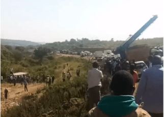 Happening Now: Hundreds Stranded at Kenol-Sagana Highway After Deadly Accident Blocking Road
